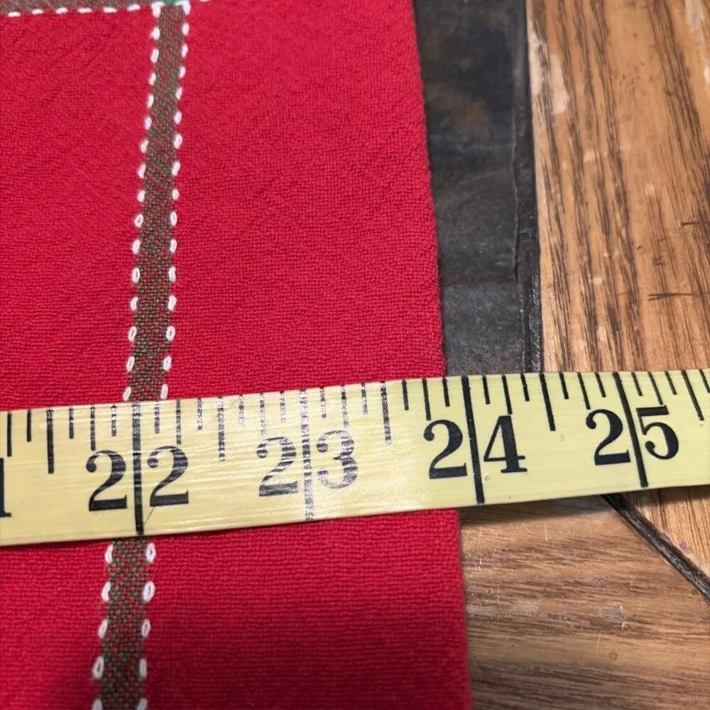 Vintage Red Tartan Plaid Tablecloth Cotton Colorful Holiday Cottagecore 48X60